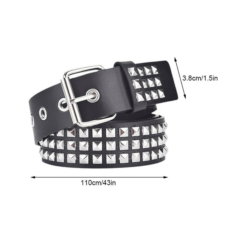 Naiste needitud metallist rihm PU-nahast teksad naastidega vöö vöökoht helmed pandlaga vöö moodne aasa kandiline pin T5Y1