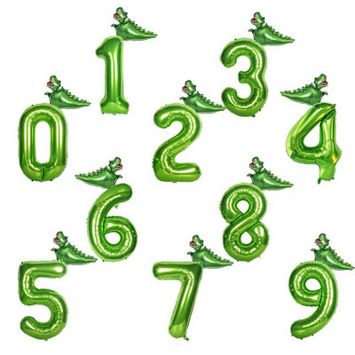 Dino 40 inch Baloane cu numere verzi Roar Dinozaur Decoratiuni pentru petrecere Balon Jungle Party Boy Birthday Party Decor Baby Shower