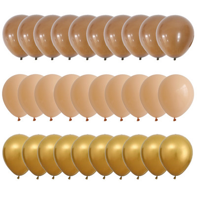 30 komada 10 inča Retro kava smeđi balon Zlatni konfeti Latex balon Baby Shower Rođendanske dekoracije za vjenčanje Mat Globos