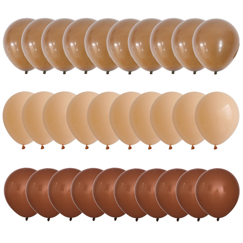 30 komada 10 inča Retro kava smeđi balon Zlatni konfeti Latex balon Baby Shower Rođendanske dekoracije za vjenčanje Mat Globos