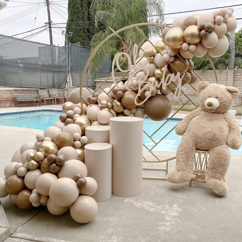 30 komada 10 inča Retro kava smeđi balon Zlatni konfeti Latex balon Baby Shower Rođendanske dekoracije za vjenčanje Mat Globos