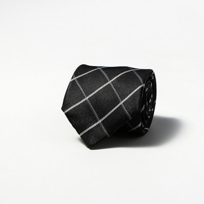 Klasične crno-smeđe karirane cvjetne vjenčane kravate širine 8 cm za muškarce Ležerna odijela Kravata Gravatas pruge Plave poslovne kravate