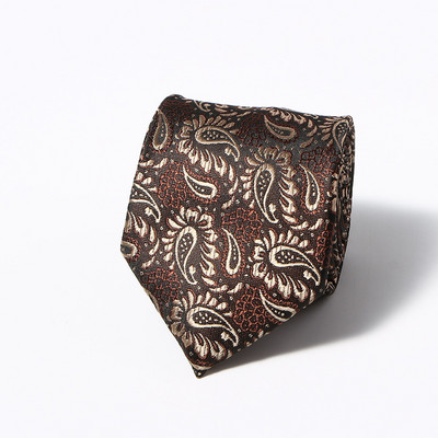 Klasične crno-smeđe karirane cvjetne vjenčane kravate širine 8 cm za muškarce Ležerna odijela Kravata Gravatas pruge Plave poslovne kravate