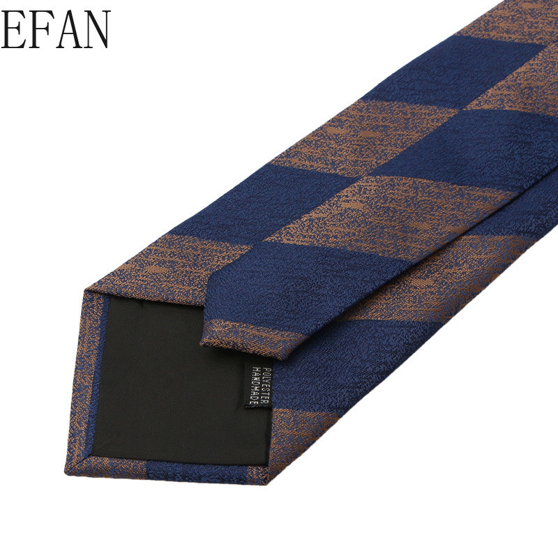 Klasične crno-smeđe karirane cvjetne vjenčane kravate širine 8 cm za muškarce Ležerna odijela Kravata Gravatas pruge Plave poslovne kravate