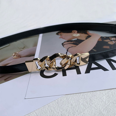 Dizajnérsky nový nastaviteľný opasok z PU kože pre ženy, oblekový opasok, džínsy, ozdobný zmršťovací pás, tenké opasky