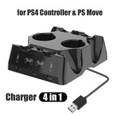 4 In1 stolni punjač za PS4 kontroler PS Move Charger Dock Quad stanica za punjenje Carregador Chargeur Cargador Ladowarka
