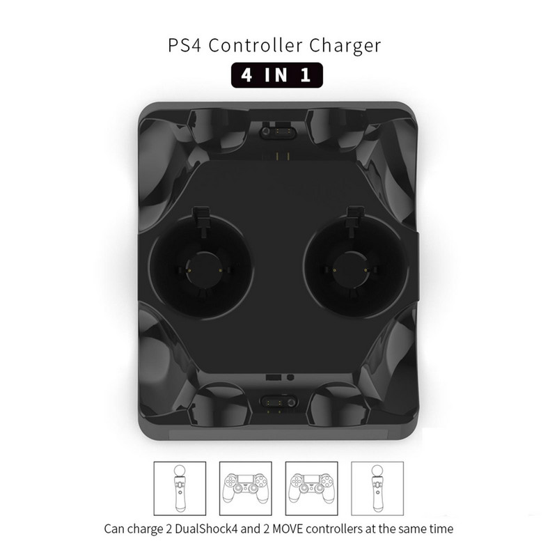 4 In1 stolni punjač za PS4 kontroler PS Move Charger Dock Quad stanica za punjenje Carregador Chargeur Cargador Ladowarka