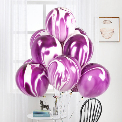 10/20db színes achát márvány latex léggömbök születésnapi buli esküvői dekoráció fali babazuhany achát dekor kellékek
