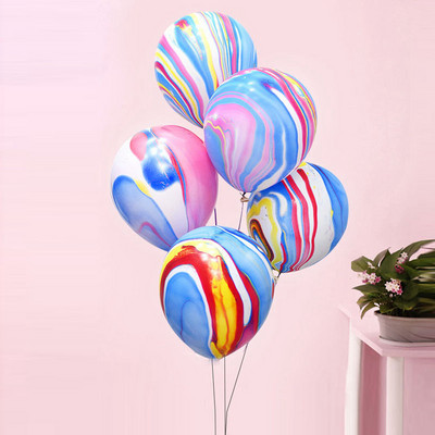 10/20db színes achát márvány latex léggömbök születésnapi buli esküvői dekoráció fali babazuhany achát dekor kellékek