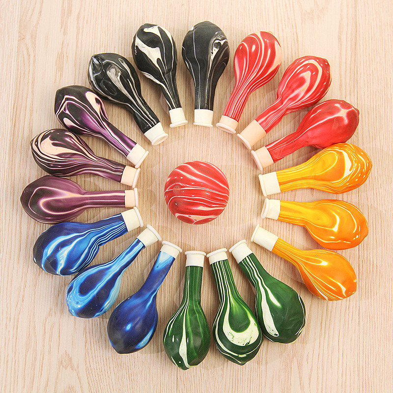 10/20db színes achát márvány latex léggömbök születésnapi buli esküvői dekoráció fali babazuhany achát dekor kellékek