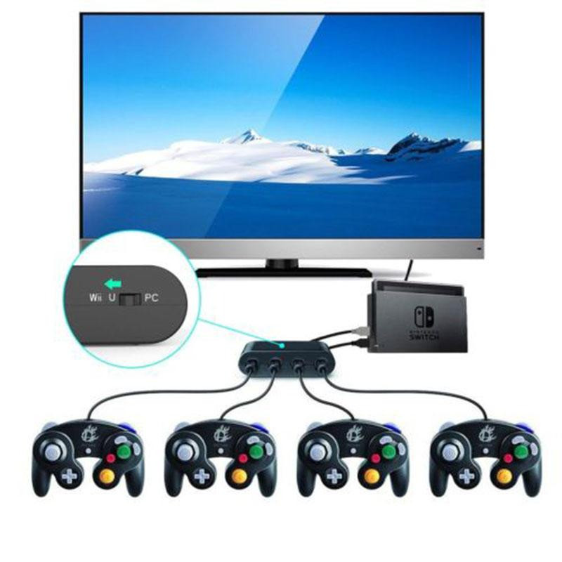 Pentru adaptor gamecube Convertor 4 porturi Controler 4 în 1 Încărcător Dock Stație de încărcare rapidă Stand pentru gamepad PS4/MOVE/PS4 VR
