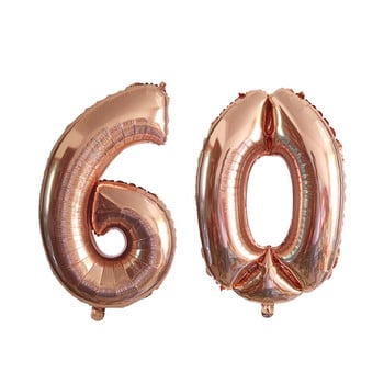 2 τμχ 32 ή 40 ιντσών Happy 60 Birthday Foil Balloons ροζ μπλε χρυσός αριθμός 60th Years Old Party Decorations Αντρικό αγόρι προμήθειες