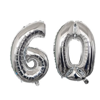 2 τμχ 32 ή 40 ιντσών Happy 60 Birthday Foil Balloons ροζ μπλε χρυσός αριθμός 60th Years Old Party Decorations Αντρικό αγόρι προμήθειες