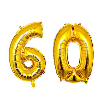 2 τμχ 32 ή 40 ιντσών Happy 60 Birthday Foil Balloons ροζ μπλε χρυσός αριθμός 60th Years Old Party Decorations Αντρικό αγόρι προμήθειες