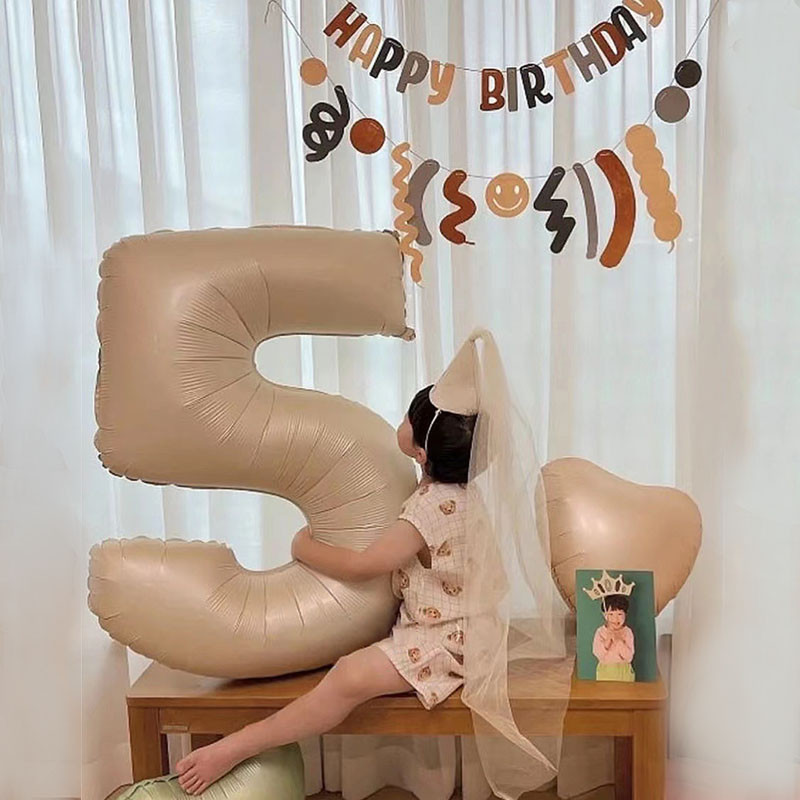 40 hüvelykes barna bézs krémszínű számlufi 0 1 2 3 4 5 6 7 8 9 születésnapi léggömb 30 40 50 szám fólia lufi hélium léggömbök