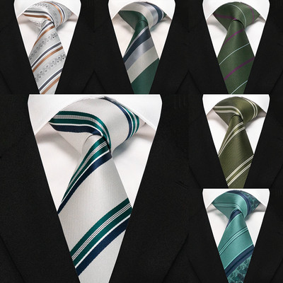 EASTEPIC Νέες ριγέ γραβάτες για άντρες Snazzy αξεσουάρ από ποιοτικές υφασμάτινες πράσινες γραβάτες για επαγγελματικά κοστούμια σε επίσημες περιστάσεις
