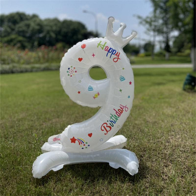 32 collu digitālais hēlija alumīnija folijas balons mini kronis 0 1 2 3 4 5 6 7 8 9. bērnu dzimšanas dienas ballītes dekors Babyshower bērnu rotaļlieta