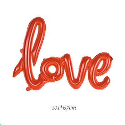 Baloane din folie de inimă cu cârlig gigant de 40 de inci Decorare de nuntă Balon de heliu cu inimă goală Decor pentru Ziua Îndrăgostiților Globos pentru petrecerea de aniversare