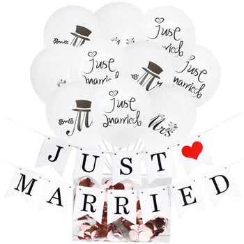 10 τμχ Mrs Just Married Banner Μπαλόνια λατέξ εμπριμέ Στρογγυλό Αερό Μπαλόνι για Διακόσμηση Γάμου Γάμου Μπαλόνια