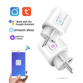 16A Wifi/Zigbee 3.0 EU viedais spraudnis Tuya Power Mornitor Enerģijas taupīšanas taimera ligzdai Darbs ar Alexa Google Home Yandex Alice