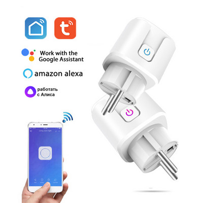 16A Wifi / Zigbee 3.0 EU Smart Plug за Tuya Power Mornitor Енергоспестяващ гнездо за таймер Работа с Alexa Google Home Yandex Alice