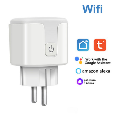 16A Wifi/Zigbee 3.0 EU viedais spraudnis Tuya Power Mornitor Enerģijas taupīšanas taimera ligzdai Darbs ar Alexa Google Home Yandex Alice