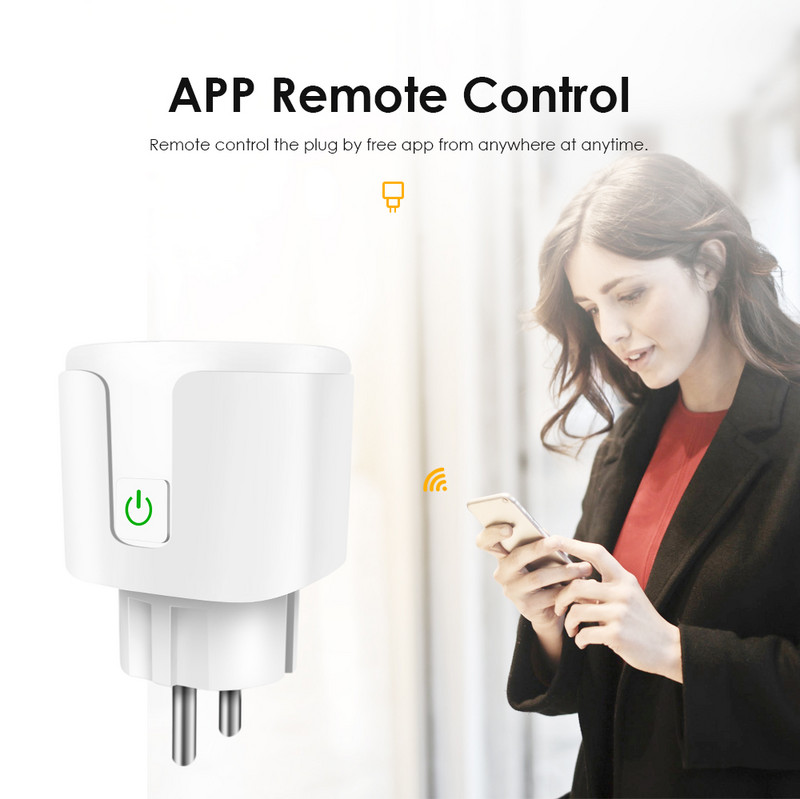 Tuya 20A Wifi / Zigbee 3.0 EU Smart Plug Power Mornitor Enerģijas taupīšanas taimera ligzda Darbs ar Alexa Google Home Yandex Alice