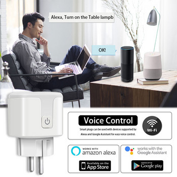 Tuya WiFi Smart Plug 16A EU Smart Socket с функция за синхронизиране на захранването Гласов контрол чрез Alexa Google Home Yandex