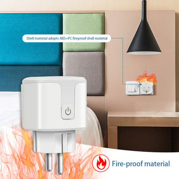 Tuya WiFi Smart Plug 16A EU Smart Socket with Power Monitoring Λειτουργία χρονισμού Φωνητικός έλεγχος μέσω Alexa Google Home Yandex