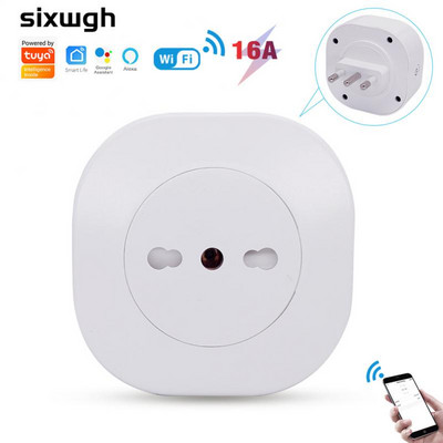 Corui Tuya WiFi viedligzda 16A / 10A itāļu spraudnis Balss/tālvadības pults laika funkcijas atbalsts Alexa Google Home Smartlife