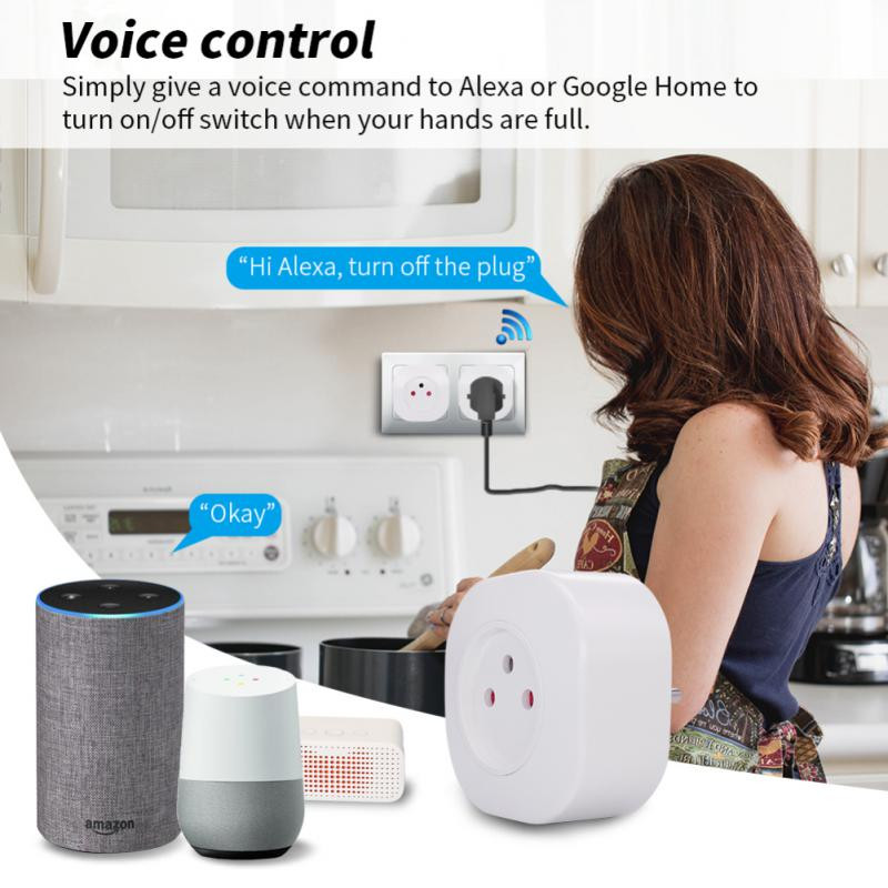 Corui Tuya WiFi viedligzda 16A / 10A itāļu spraudnis Balss/tālvadības pults laika funkcijas atbalsts Alexa Google Home Smartlife