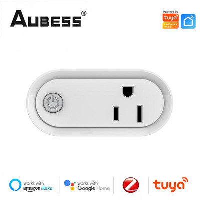 15A US Tuya ZigBee Smart Plug Tuya Smart Life App tālvadības pults Barošanas monitors Viedligzda Balss vadība, izmantojot Alexa Google sākumlapu