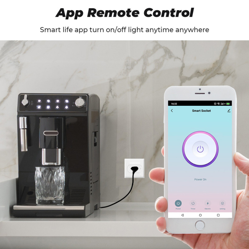 WiFi viedais spraudnis 10A 16A Brazīlija strāvas kontaktligzda Strāvas ligzda Strāvas monitora laiks, izmantojot Tuya Smart Life lietotni Balss vadība Alexa Google sākumlapa