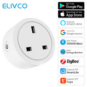 Zigbee Tuya Smart Plug 16A Apvienotās Karalistes viedligzdas barošanas monitora laiks SmartLife APP balss vadība darbojas ar Google Home Alexa