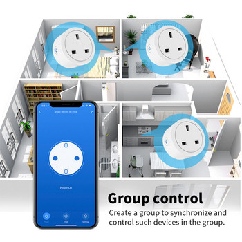 Zigbee Tuya Smart Plug 16A UK Smart Socket Power Monitor Timing SmartLife APP Гласов контрол работи с Google Home Alexa