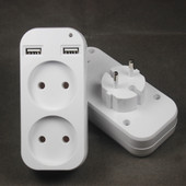 Jauns USB ligzdas spraudņa adapteris ar dubulto ligzdu Power Strip 2 EU Plug, 5V 2A Sienas vairākas ligzdas Portable 2 USB ports smart home