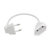 „Europea“ 90 laipsnių vyriškas kištukas su kištukiniu lizdu maitinimo prailginimo kabelis, skirtas asmeniniam kompiuteriui PDU 0,3 m / 0,6 m / 1,8 m EU 2 šakų lenkimo kampinis laidas