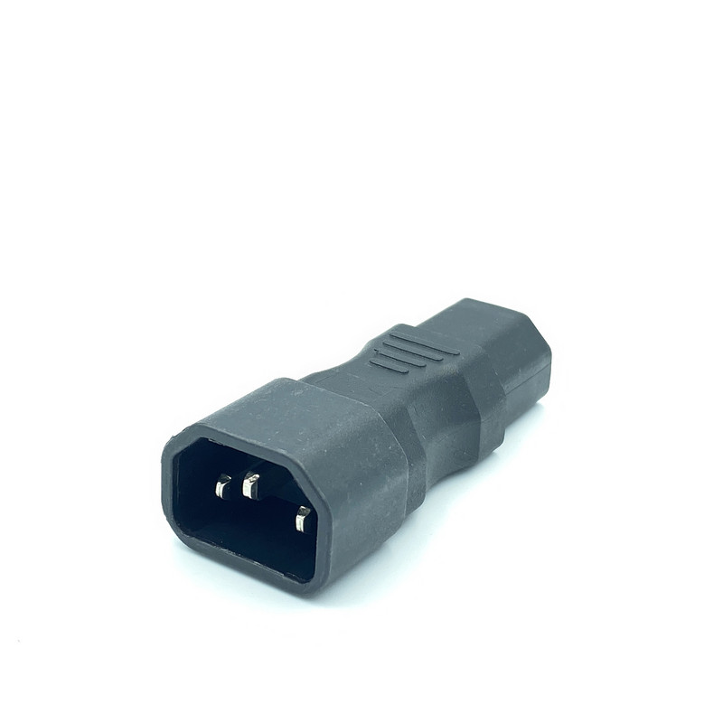 IEC 320 C14 līdz C13 kreisā labā leņķa maiņstrāvas adapteris IEC 3 polu IEC 320 3 kontaktu vīrišķais-sievietes pagarinājums 90 grādiem uz leju uz augšu leņķis maiņstrāvas pārveidotājs