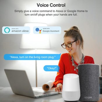 Wifi Smart Plug US, Mini Socket Outlet, Timing Voice Smart Life App Remote Control, Работа с Google Home Alexa, Не е необходим хъб