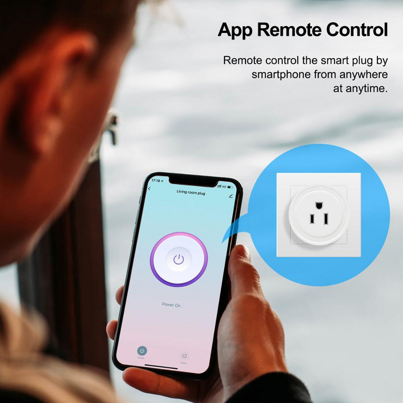Inteligentná Wifi zásuvka US, mini zásuvka, diaľkové ovládanie pomocou aplikácie Smart Life s hlasovým ovládaním, funguje s Google Home Alexa, nevyžaduje Hub