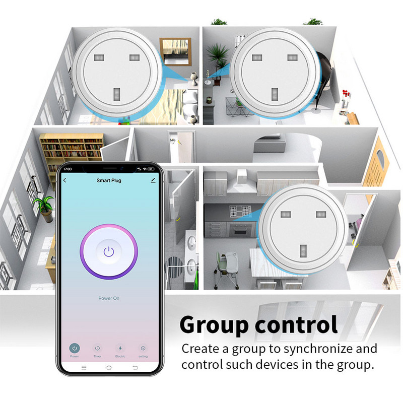 UK Tuya Zigbee/Wifi utičnica 16A Smart Plug Smart Life APP radi s Alexa Google Assistant Glasovna kontrola Power Monitor Timing