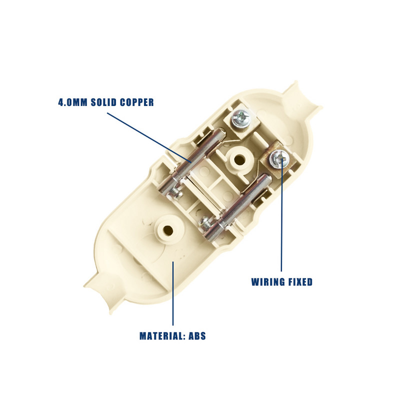 Adaptor de priză pentru Coreea Europeană Adaptor de priză 2 pini Conector electric CA Masculin Femeie Sârmă Recablabil Prelungitor detașabil