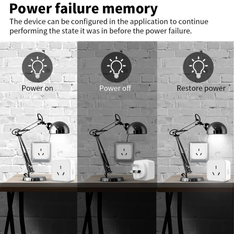 Mini Socket Timing Funkcija 16a Au pametna utičnica Alexa Google Home Rad s Alexa Google Home Smart Home Wifi Smart Plug Au Tuya