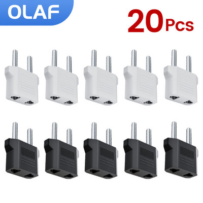 Olaf 1-20pcs Electrical Socket Plugs Adapters US to EU Plug Power Travel Converter American China KR To Europe Plug Adapter