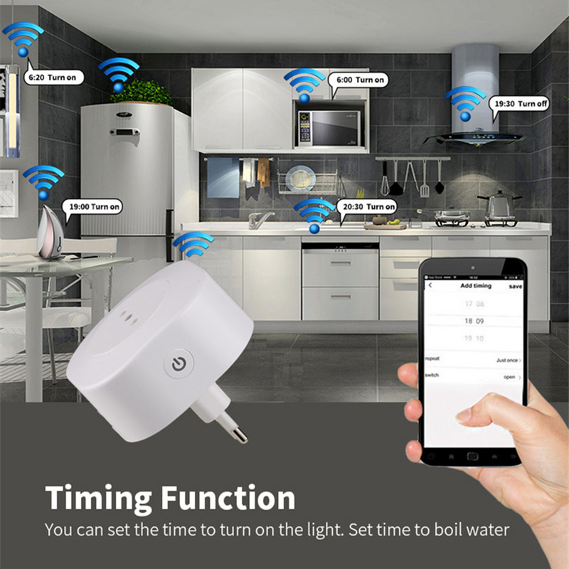 16A Chile Italy Έξυπνο βύσμα Wifi Tuya Smart Home Ασύρματη πρίζα ρεύματος Χρονοδιακόπτης οικιακής συσκευής Φωνητικός έλεγχος για την Alexa Google
