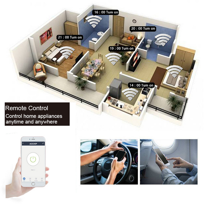 16A Chile Italy Έξυπνο βύσμα Wifi Tuya Smart Home Ασύρματη πρίζα ρεύματος Χρονοδιακόπτης οικιακής συσκευής Φωνητικός έλεγχος για την Alexa Google