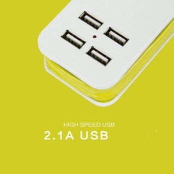 EU Power Strip Мрежов филтър Преносими EU Schuko контакти 1,5 m Множество електрически удължителен контакт с 4 USB порта Бързо зареждане