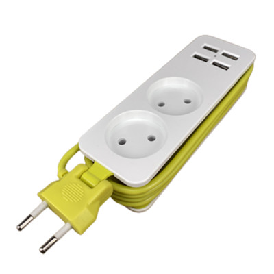 EU vooluriba võrgufilter Kaasaskantav EU Schuko pistikupesad 1,5 m mitu elektrilist pikenduspesa 4 USB-pordiga Kiirlaadimine