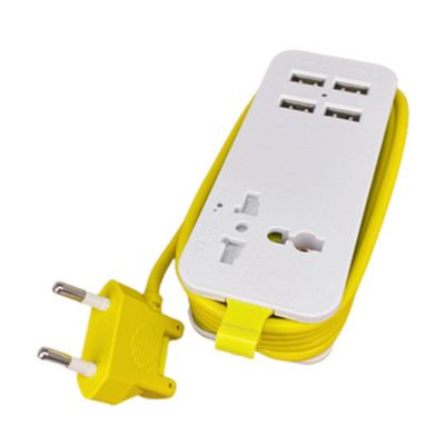 EU vooluriba võrgufilter Kaasaskantav EU Schuko pistikupesad 1,5 m mitu elektrilist pikenduspesa 4 USB-pordiga Kiirlaadimine