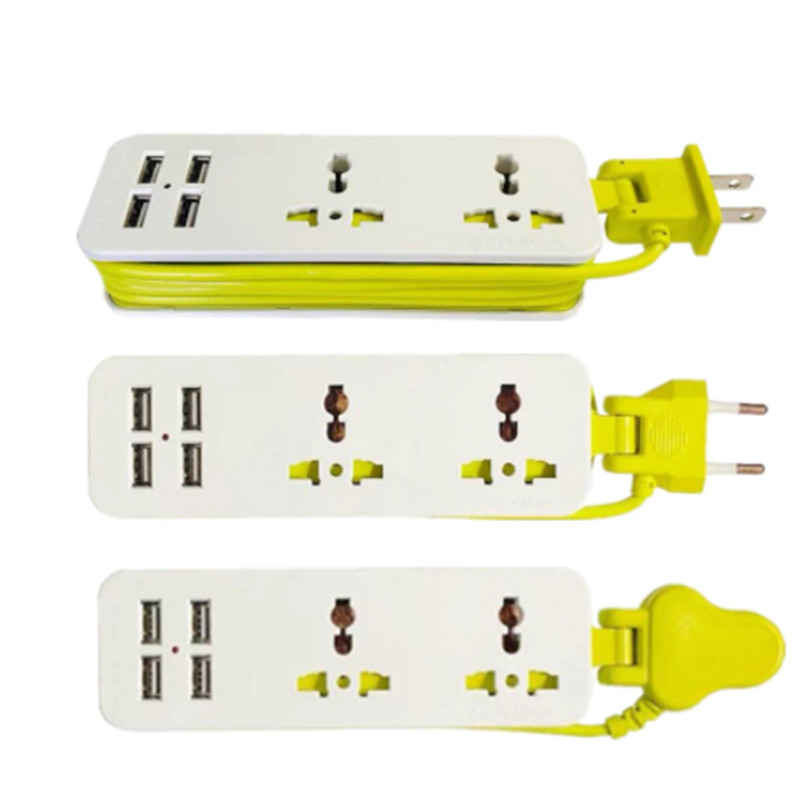 EU vooluriba võrgufilter Kaasaskantav EU Schuko pistikupesad 1,5 m mitu elektrilist pikenduspesa 4 USB-pordiga Kiirlaadimine